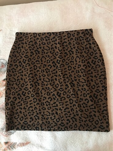 Leopar desenli etek