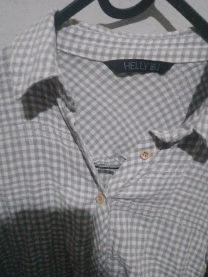 Gri Düğmeli Keten Kadın Gömlek - Görsel 3