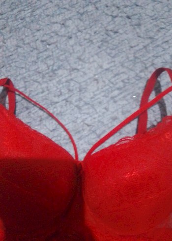 Kırmızı Dantelli Rahat Sütyen - Görsel 3