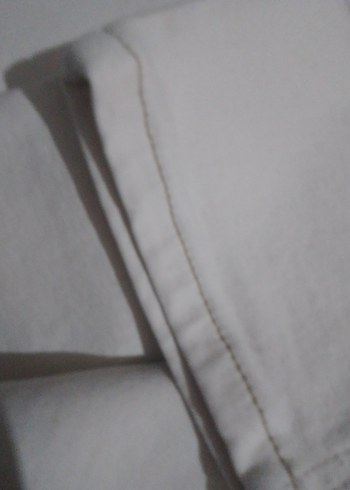 Krem rengi Kadın Pamuklu Rahat Kesim Pantolon - Görsel 2