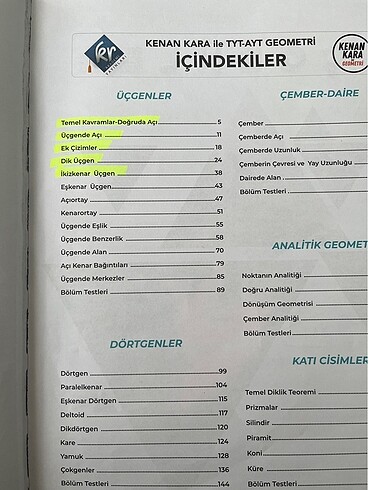  YKS KİTAP GEOMETRİ