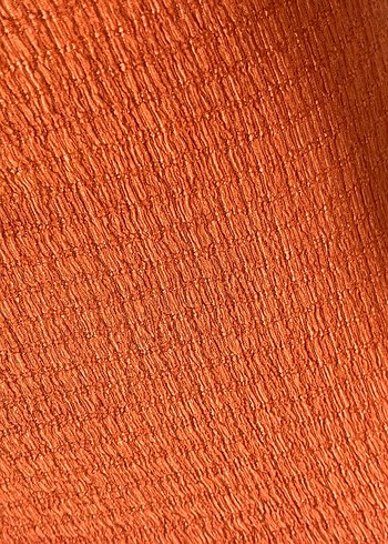 Turuncu V Yaka Kısa Kollu Triko Elbise - Görsel 5