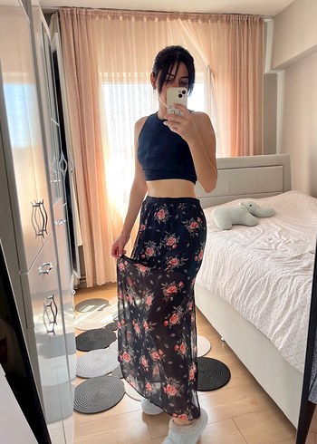 Gri Desenli Kadın Eteği - Görsel 4