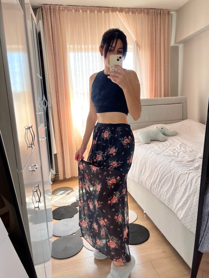 Gri Desenli Kadın Eteği - Görsel 4