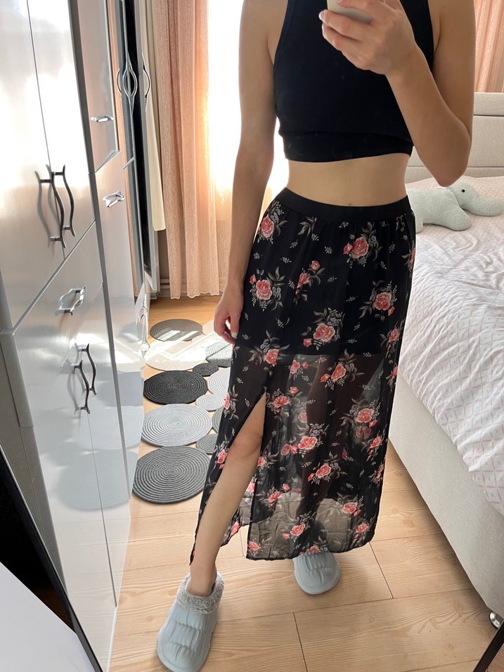 Gri Desenli Kadın Eteği - Görsel 5