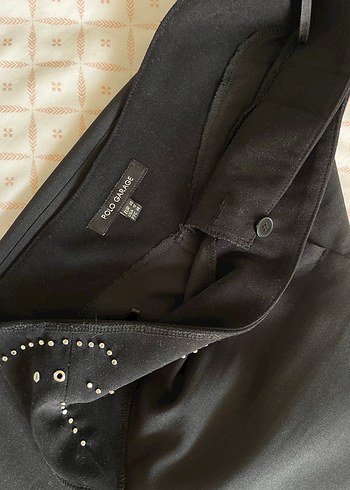 Siyah Kemerli Kadın Kumaş Pantolon - Görsel 4