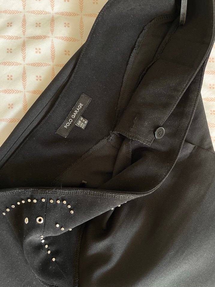 Siyah Kemerli Kadın Kumaş Pantolon - Görsel 4