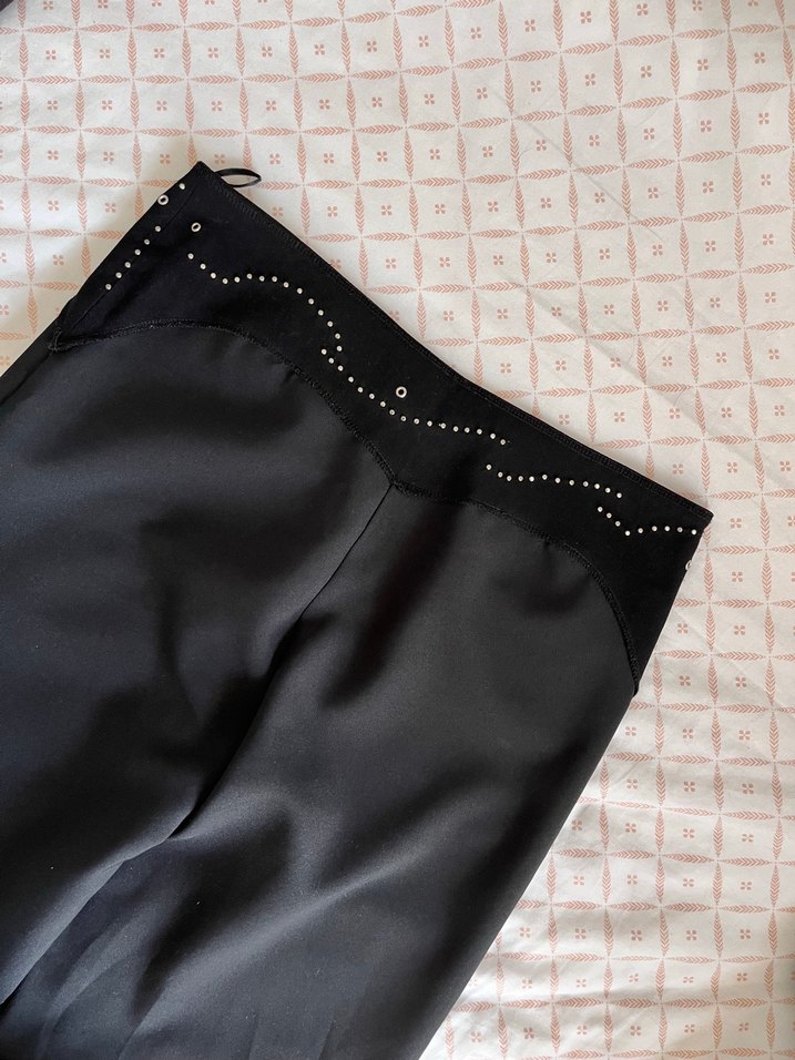Siyah Kemerli Kadın Kumaş Pantolon - Görsel 2
