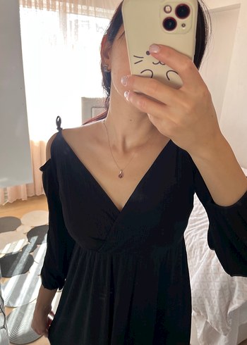 Koton Siyah Uzun Askılı Gece Elbisesi - Görsel 3