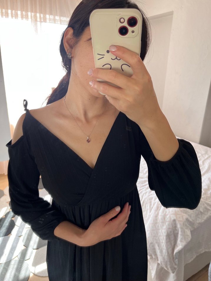 Koton Siyah Uzun Askılı Gece Elbisesi - Görsel 4