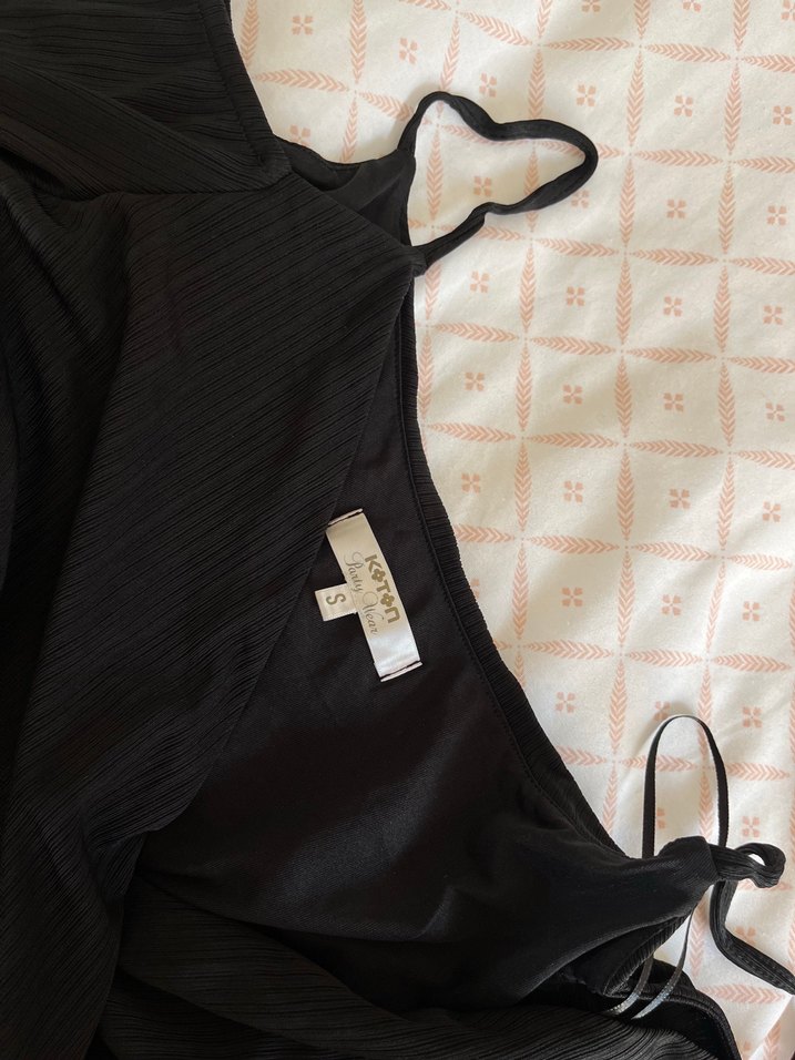 Koton Siyah Uzun Askılı Gece Elbisesi - Görsel 5