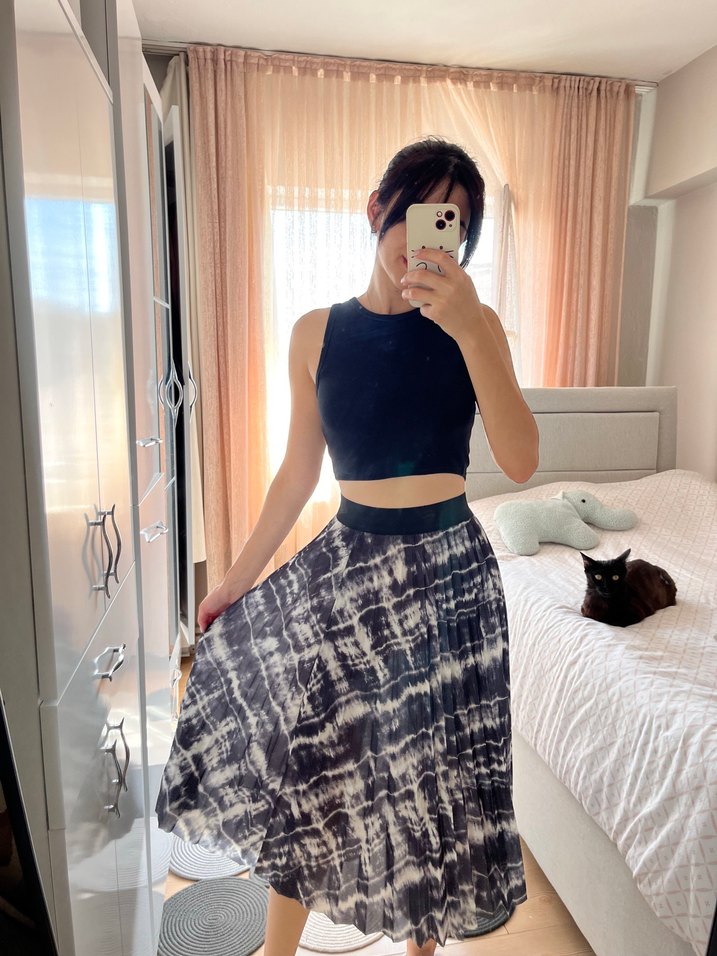 Kadın Siyah  Desenli Etek - Görsel 2