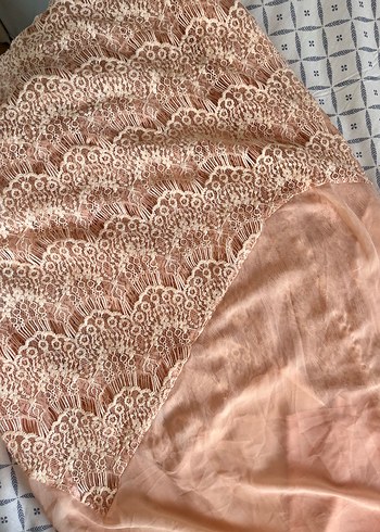 Pudra Rengi Dantel Detaylı Bohem Uzun Elbise - Görsel 8