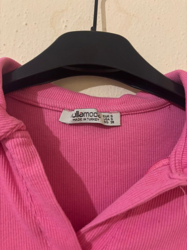 Kız Çocuk Pembe Kısa Kollu Polo Tişört - Görsel 2