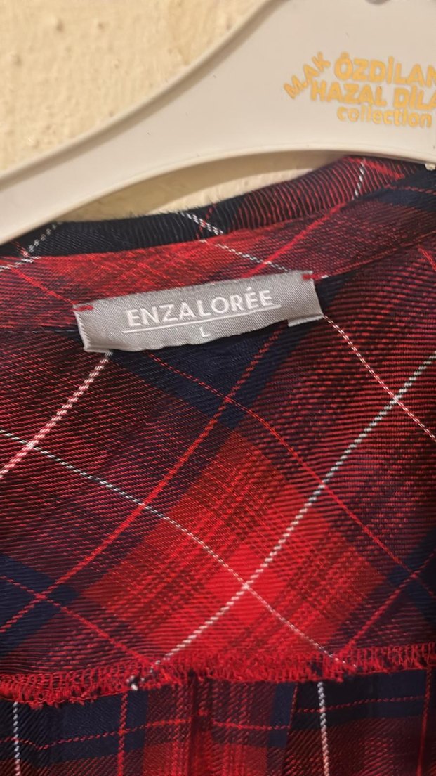 Kırmızı Ekose Desenli Salaş Kadın Gömlek - Görsel 3