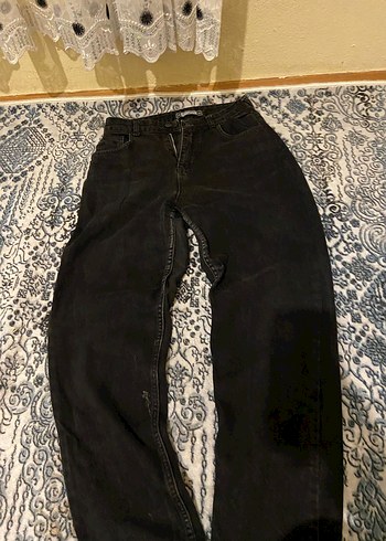 Siyah Bol Kesim Midi Boy Kot Pantolon - Görsel 2