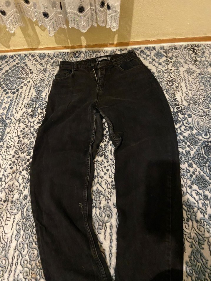 Siyah Bol Kesim Midi Boy Kot Pantolon - Görsel 2