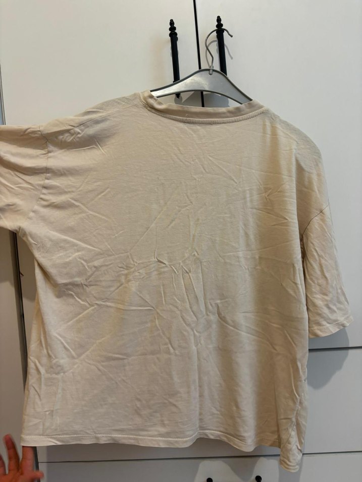 Bej Baskılı Bohem Kadın Tişört - Görsel 4