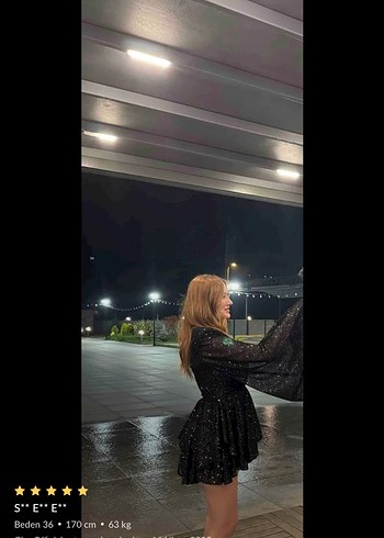 Siyah Payetli Abiye - Görsel 7