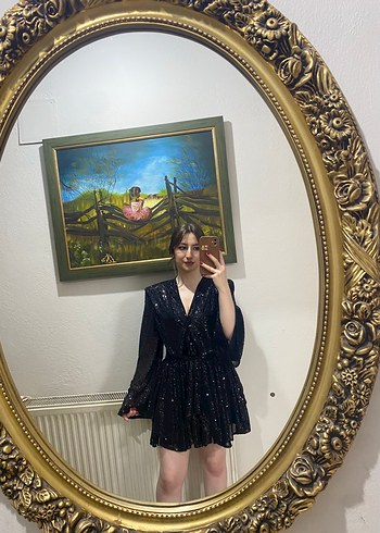 Siyah Payetli Abiye - Görsel 3