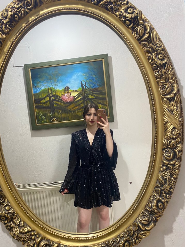 Siyah Payetli Abiye - Görsel 3