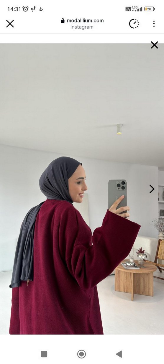 Bordo Uzun kazak modalilium marka. - Görsel 2