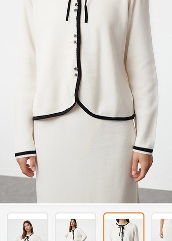 Beyaz Uzun Kadın etek üst takım - Görsel 6