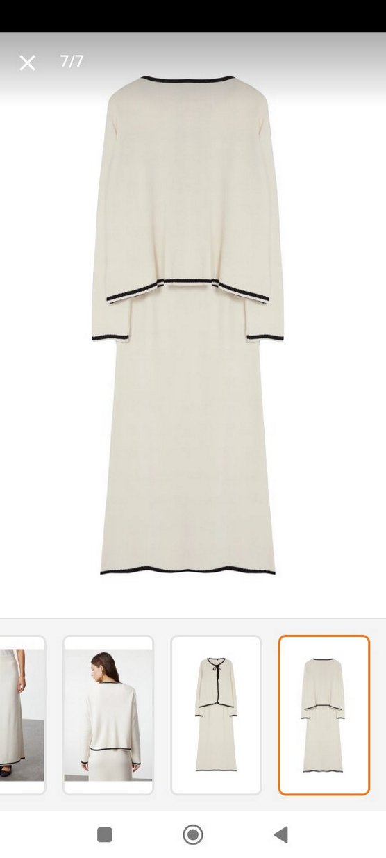 Beyaz Uzun Kadın etek üst takım - Görsel 3