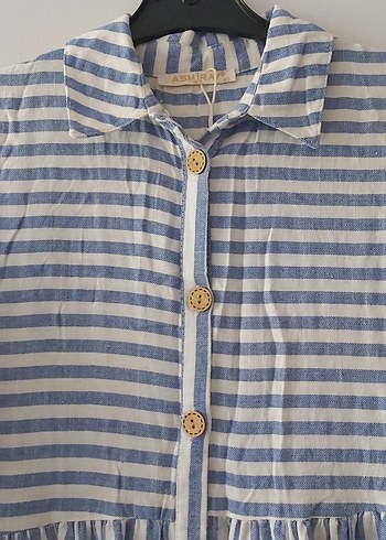 Uzun Elbise Tesettür Elbise Çizgili Elbise - Görsel 3