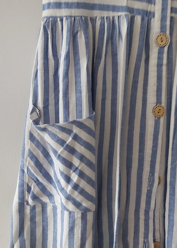 Uzun Elbise Tesettür Elbise Çizgili Elbise - Görsel 2