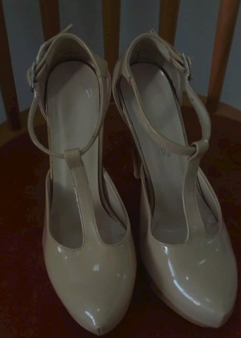 Bej Rugan  Stiletto Topuklu Kadın Ayakkabı - Görsel 2