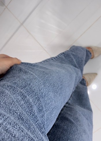 Dantel Detaylı Beyaz Kadın Günlük Jean - Görsel 5