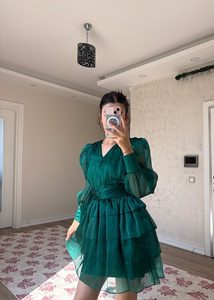 Yeşil elbise abiye - Görsel 2