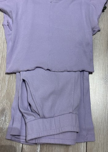 Mor Kız Çocuk Keten Salaş Tişört - Görsel 2