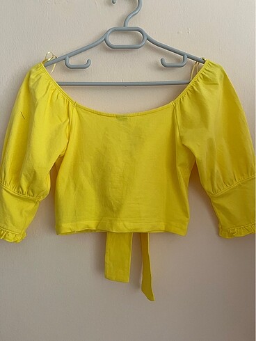 xs Beden sarı crop