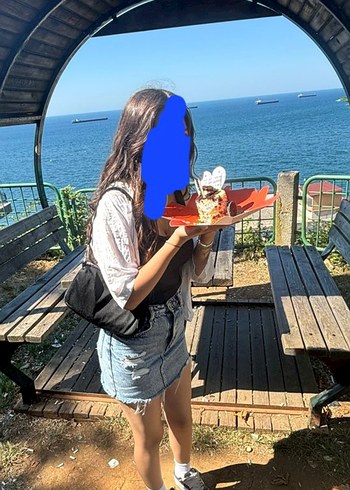 s Beden Kadın Mavi Kot Mini Etek