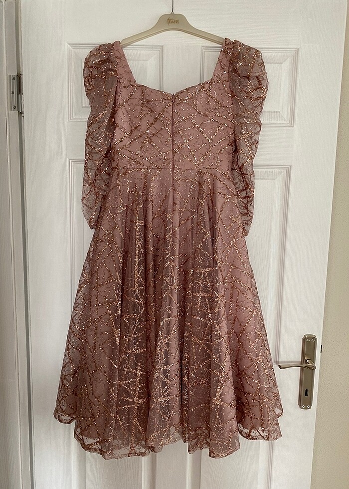 PUDRA MİDİ NİŞAN ELBİSESİ - Görsel 2