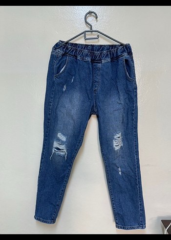 Diğer Kadın Mavi Bol Kesim Denim Pantolon