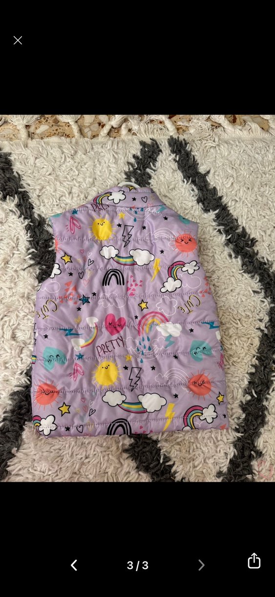 Kız Çocuk Renkli Desenli Yelek - Görsel 3