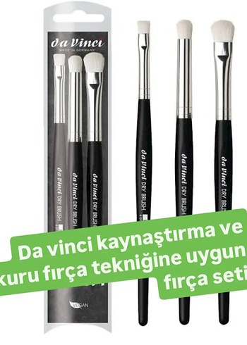 Da Vinci kaynaştirma ,kuru fırça teknigi için 3 lü fırça seti