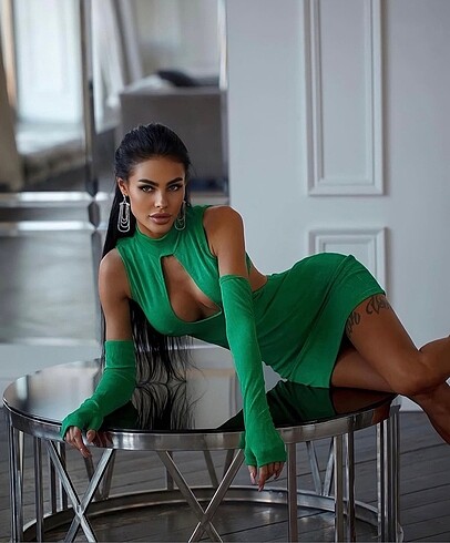 Lovefab Eldivenli Özel Tasarım Mini Elbise