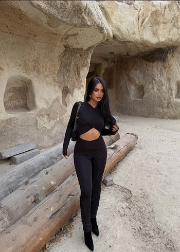 Siyah Scba Uzun Kollu Kadın Tulum - Görsel 3