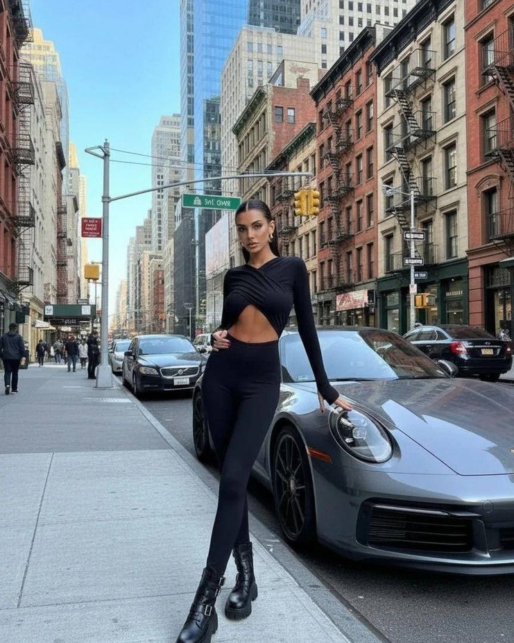 Siyah Kadın Dar Kesim Midi Tulum - Görsel 2