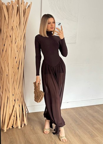 Kahverengi Uzun Kollu Uzun Tulum - Görsel 3