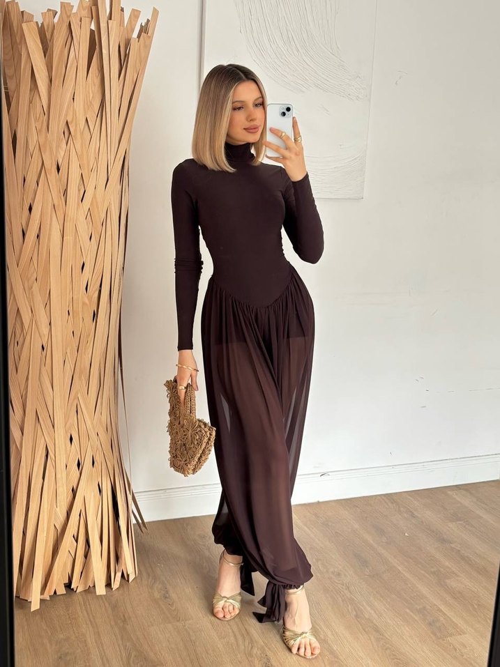 Kahverengi Uzun Kollu Uzun Tulum - Görsel 3