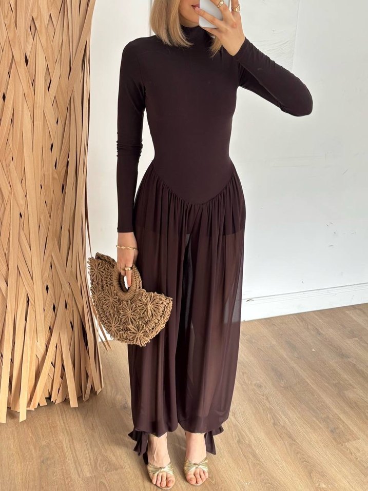 Kahverengi Uzun Kollu Uzun Tulum - Görsel 4