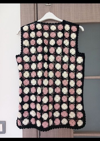 Bohem Çok Renkli Örgü Kadın Yelek - Görsel 2