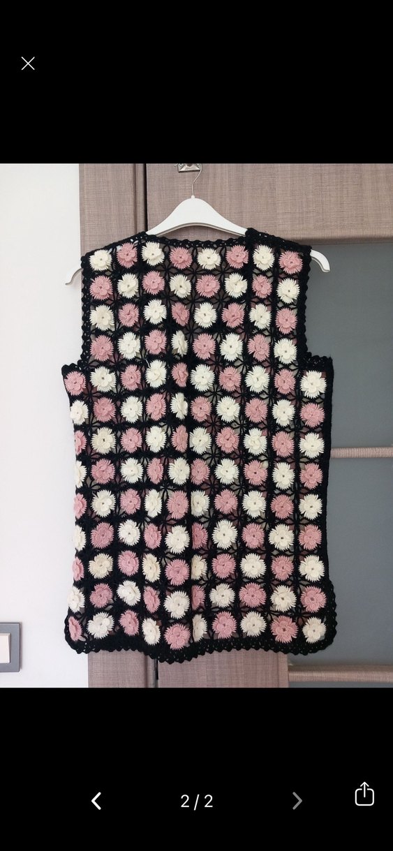 Bohem Çok Renkli Örgü Kadın Yelek - Görsel 2