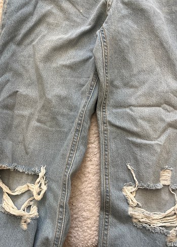 36 Beden mavi Renk Bol Kesim Midi Boy Kadın Kot Pantolon