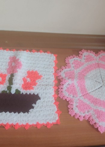 El Örgüsü Pembe Beyaz Banyo Lifleri